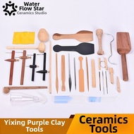 Handmade Purple Clay Teapot Pottery Tools Set