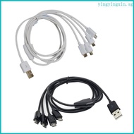 YIN 4in1 USB Male to Micro USB Male Charging Cable Micro USB Splitter Cord Total 1meter Long 75CM Ma