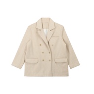 STUDIO UNKNOWN - Ruby Wool Blend Oversized Blazer สูท 6 กระดุมผ้าวูลลายซิโนริ