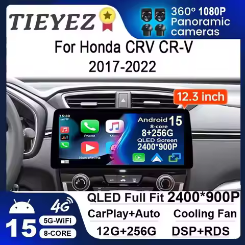 12.3 inch For 12.3 Honda CRV CR-V 2017 - 2022 Wireless BT Carplay Car Radio Multimedia Android 15 He