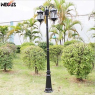 (H≈2.6M) European Outdoor Courtyard Lamp Villa Garden Street Lights  Double Heads Park Community Roa