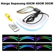 Lampu LED Alis Slim Flexible 30CM 45CM 60CM Remote RGB 30 45 60 CM motor mobil universal vario mio b