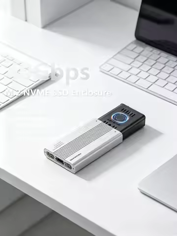 High‑Speed PCIe 4.0 M.2 NVMe External SSD Enclosure, USB4 40Gbps Transfer, Built‑in Active Cooling F
