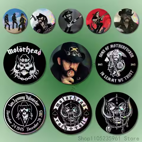 M-MotorheadS L-Lemmy Custom Badges 75mm 44mm 25mm Brooch Backpack Hat Pins Accessories Toys Valentin
