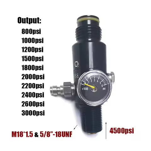 HPA Compressed Air Co2 Cylinder Bottle Tank Regulator Valve 4500psi Input 800psi to 3000psi Output