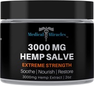 Hemp 3000 Mg Extreme Strength Hemp Salve : Ideal for HIPS, Joints, Neck, Back, Elbows, Fingers, Hand