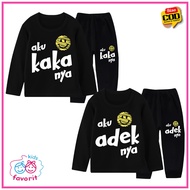 Girls' Pajamas Set Long Sleeve Long Pants with Words Motif I ask I'm Big Brother