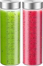 18 Oz Glass Bottles, 2 Pack Glass Juice Bottles with Lids, BPA Free, Borosilicate Glass, Leak Proof