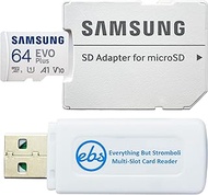 Samsung 64GB Evo Plus Class 10 MicroSDXC Memory Card Works with Galaxy Tablet Tab A 10.5, Tab S3 9.7, Tab A 10.1 (2016) (MB-MC64KA) Bundle with (1) Everything But Stromboli Micro Card Reader