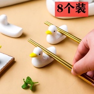 Creative duckling chopstick frame chopstick pillow shelving chopstick holder household ceramic underglaze color tableware Japanese simplicity