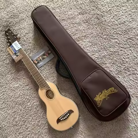 Washburn Rover Electric Box Model Guitar - RO-10 Model 34 Inch Solid Spruce Top Mini Travel Guitar/b