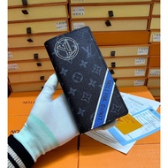 Lv long hand-held wallet for men and women Full Box, 3D printed embossed pattern, pu leather materia