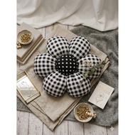 Flower pillow shabby flower pillow/ Monochrome sofa pillow/ black sofa pillow/ sofa cushion