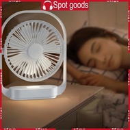 WIN Desk Fan Small Fan Quiet USB Fan with LED Light Table Fan Electric Rechargeable