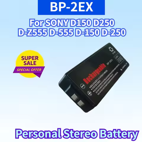 BP-2EX Battery for SONY Personal Stereo D150 D250 D-Z555 D-555 D-150 D-250 D-99/90 D-88/82 D-303 DCP