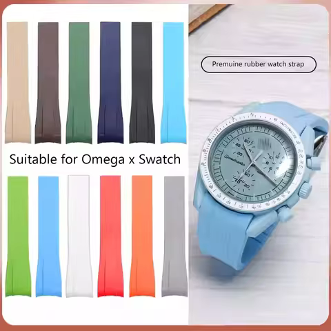 Rubber Silicone Watchband 20mm 21mm For Rolex Submariner Omega x Swatch watch Strap Watches Band Bra