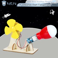 KAYU Toy Wind Turbine Generator DIY Educational Wooden Bulb Generator Toy Generator Science Toys