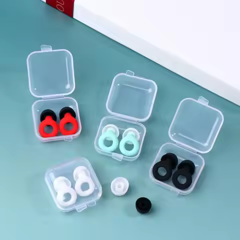 1 Set Ultra Thin Loop Shape Sleep Aid Earplugs Waterproof Swim Earplug Concert Hearing Protection Re