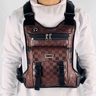 POLO AMSTAR PU LEATHER TACTICAL VEST CHEST SLING BAG Sling Bag Man