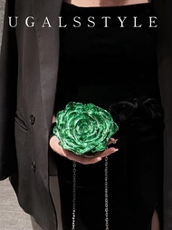 กระเป๋าสะพายข้าง Acrylic Rose Shell Mini Coin Box Key Party Handheld Crossbody Bag UGALS กระเป๋าสะพา