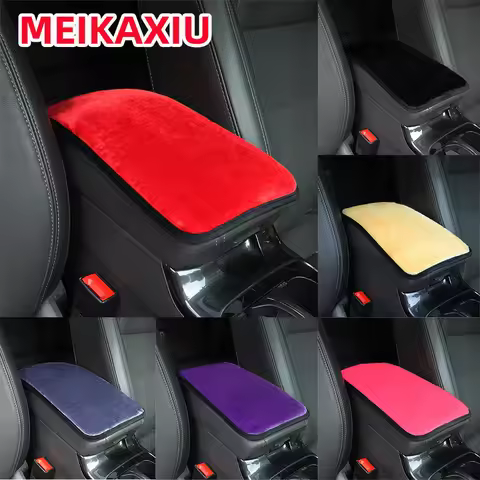 A winter plush gray black red hand warmer comfortable delicate car armrest cushion car upholstery
