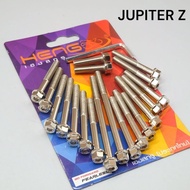 MESIN 2 chrome key engine block bolts heng jupiter z vega r vega 110cc contains 19 pieces