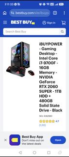 iBUYPOWER Gaming Desktop Intel i7-9700F RTX 2060 SUPER