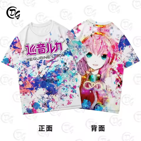 2 Yuan Song Ji Miku Miku Hatsune Miku 3D Printed Short-sleeved T-shirt Men's Clothing Sports Casual 