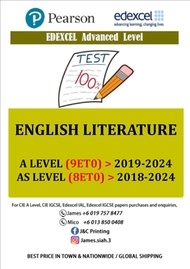 EDEXCEL Advanced Level (A Level) PAST PAPERS ENGLISH LITERATURE (8ET0/9ET0)!