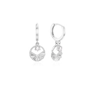 Aloha 個性閃爍光環耳環 (白金色)