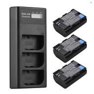 [topksg] LP-E6 Battery Charger 3-Slot Charger with LED Indicators Micro USB &amp; Type C Port + 3pcs LP-E6 Batteries 7.4V 2650mAh Compatible with Canon EOS 5D Mark II III IV/5DS/5DS R/