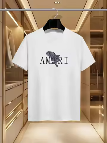 2026 Summer Luxury fashion AMI brand printed T-shirts pure cotton round-neck casual and trendy Y2K h