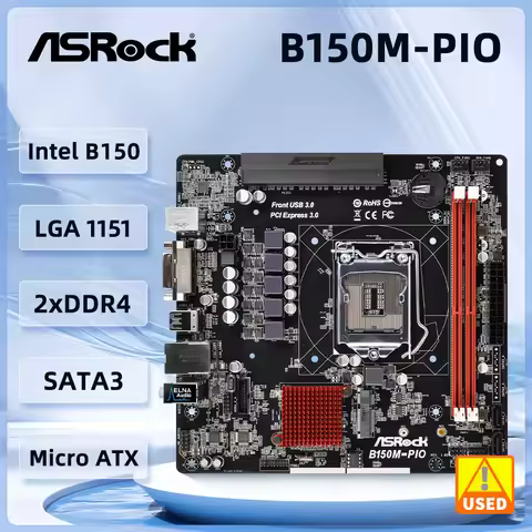 intel B150 ASROCK B150M-PIO Motherboard intel B150 LGA 1151 DDR4 32GB support i7-6700 i5-7500 i3-630
