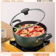 【Free Shipping】Thickened Soup Pot Non-stick Pot Steam Pot Household Hot Pot Stew Pot Instant Noodles Pot Electromagnetic Cooker General