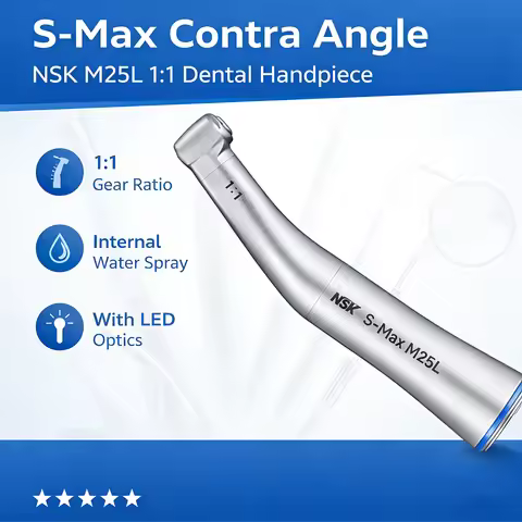 NSK Ti-MAX M25L contra angle handpiece Low Speed 1:1 direct drive dental implant surgical single spr