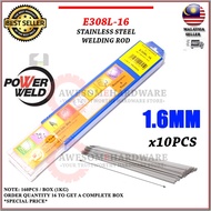 (10PCS STAINLESS STEEL) POWERWELD E308L-16 1.6MM STAINLESS STEEL WELDING ROD ELECTRODE EXTRA SMALL