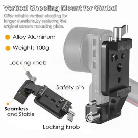 Aluminum Alloy Vertical Mount Arm Compatible with DJI Ronin RS 2/RS 3/RS3 PRO Gimbal Stabilizer,Vert