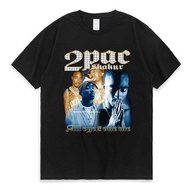 Rapper Tupac 2pac Tops Hip Hop Streetwear Oversized Short Sleeves Tee Shirt 2024 Summer Fashion T-sh