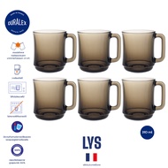 Duralex Lys Mug 310 ml (Sepia)  สีชา เซต 6 ใบ แก้วมัคกาแฟ วางซ้อนกันได้