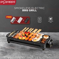Propappa - Smokeless Electric BBQ Grill with Detachable Pan | Smokeless Electric BBQ Grill & Removab
