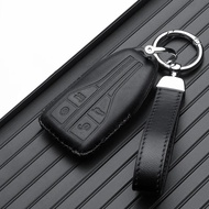 Leather Car Key Case Remote Cover Shell Holder Protection Bag Chain Fob For Hongqi HS5 HS7 H9 H5 E-H