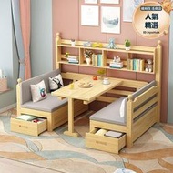 c9實木沙發床客廳小戶型可摺疊兩用多功能簡約兒童帶書桌儲物