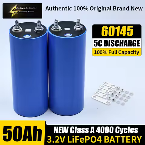 3.2V 50Ah Grade A LiFePO4 (60145) Battery 4000+ Cycle Cell 5C Discharge ≤0.7mΩ -20°C~50°C for 12V 24