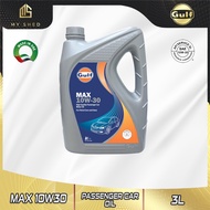 GULF Max 10W-30 (3L/4L) Mineral Engine Oil (10W30) Minyak Hitam Kereta