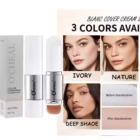 2-in-1 Color Changing Foundation Stick Liquid Moisturizing Lightweight Brightening Foundation Color 