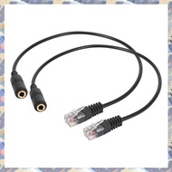(SONM) 2pc 3.5mm Stereo Audio Headset to Jack Female to Male RJ9 Plug Adapter Converter Cable Cord