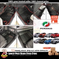 【1SET】PERODUA 5D Carpet PU Leather ALZA 2022 Ativa Axia Viva Myvi Aruz Bezza Kancil Kelisa Kenari VE