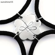 Sun Four-leaf Clover Magnetic Best Friendship Bracelets For 4pcs Women Men Magnet Heart Best Friend 