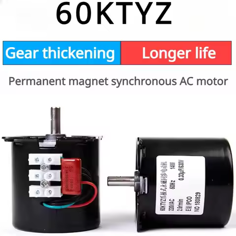 220V AC 14W Micro Gear Motor 60KTYZ 50Hz Permanent Magnet Synchronous Gear Motor Low Speed 2.5rpm-11