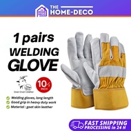 1 Pair of Work Glove Safety Glove Safety Work Welding Glove Sarung Tangan Welding Kerja Leather Glov